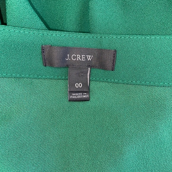 J.CREW Drapey Crepe Faux-Wrap Top Luminary Green Size 00 - Picture 8 of 12